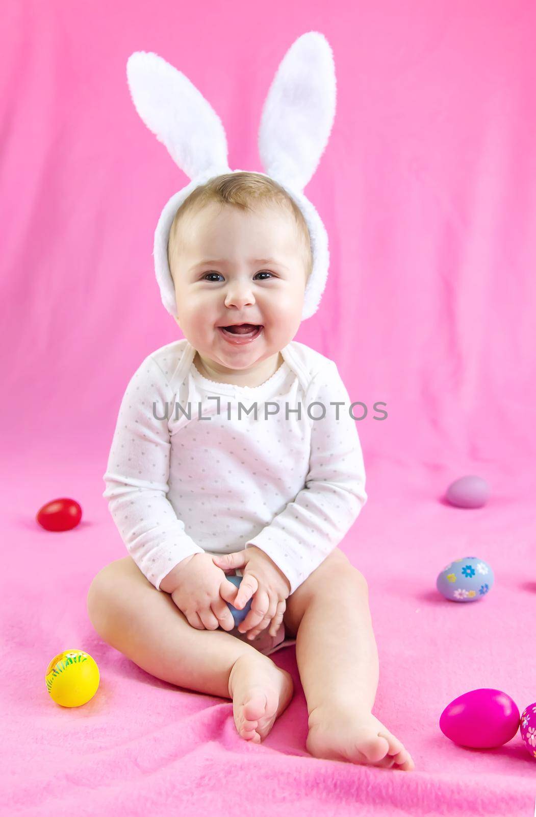 Happy easter baby holiday concept. Selective focus. by yanadjana