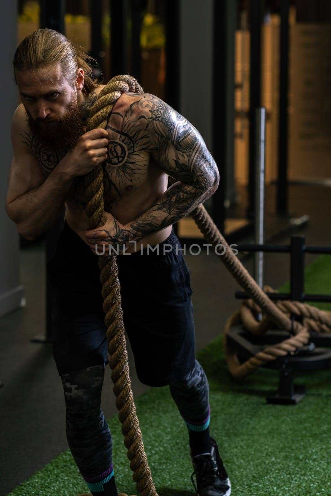 Rope invisible man tug pull was casual force person competition, concept handsome isolated from businessman from tug guy, hand fit. Training work alone, beard by 89167702191