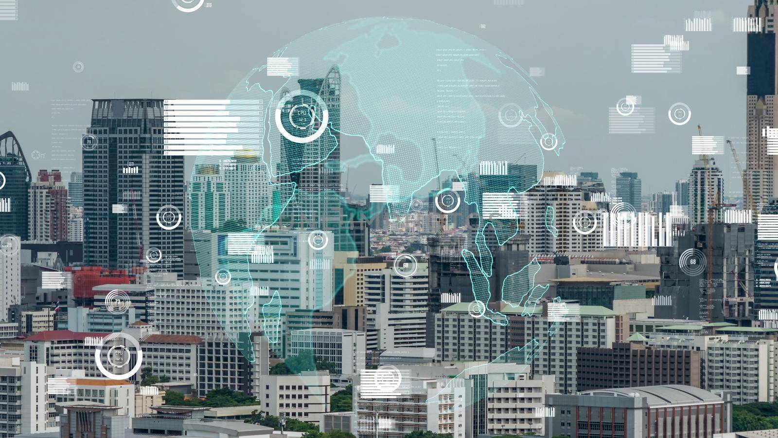 Global connection and the internet network alteration in smart city by biancoblue