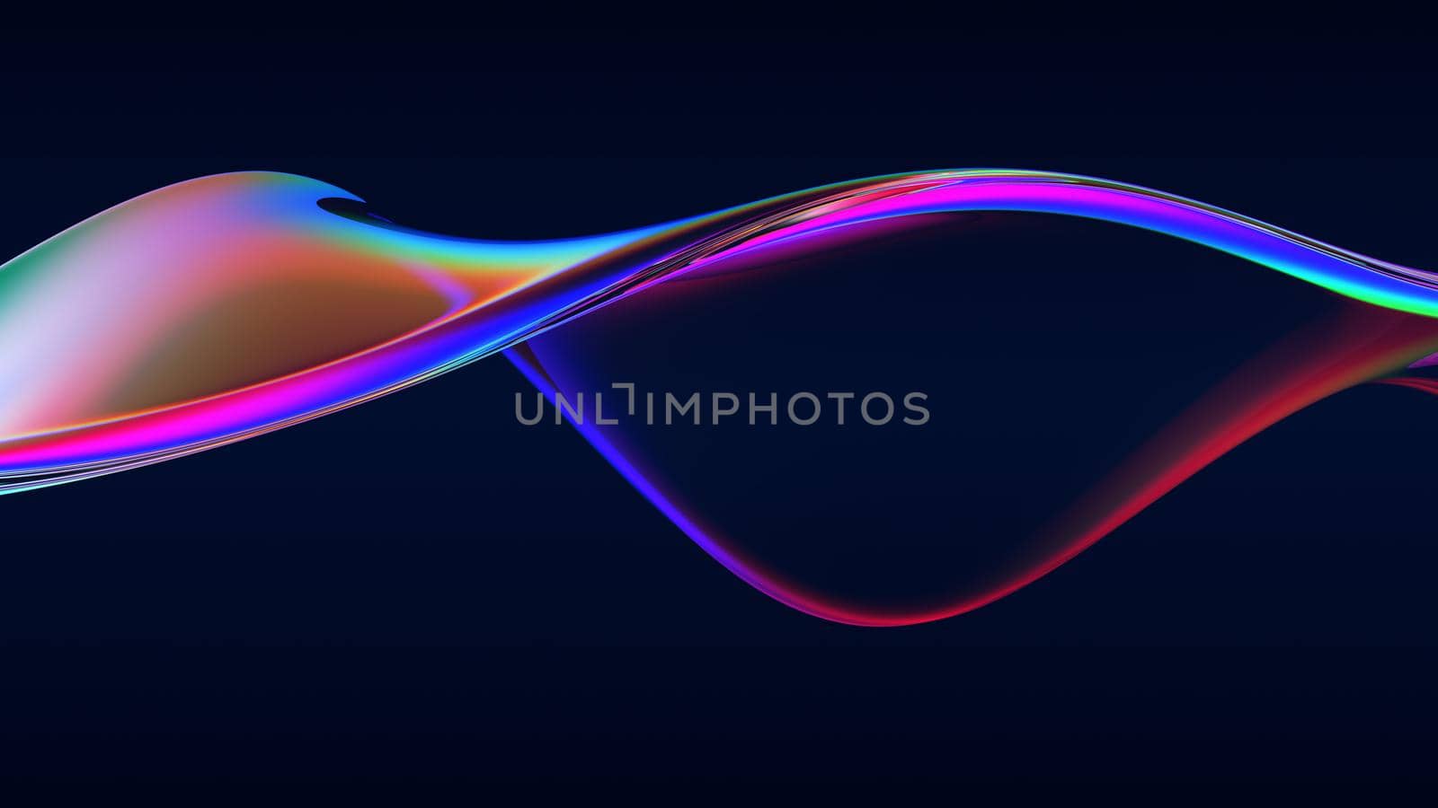 Abstract flow shape with rainbow reflections and refractions by bawan