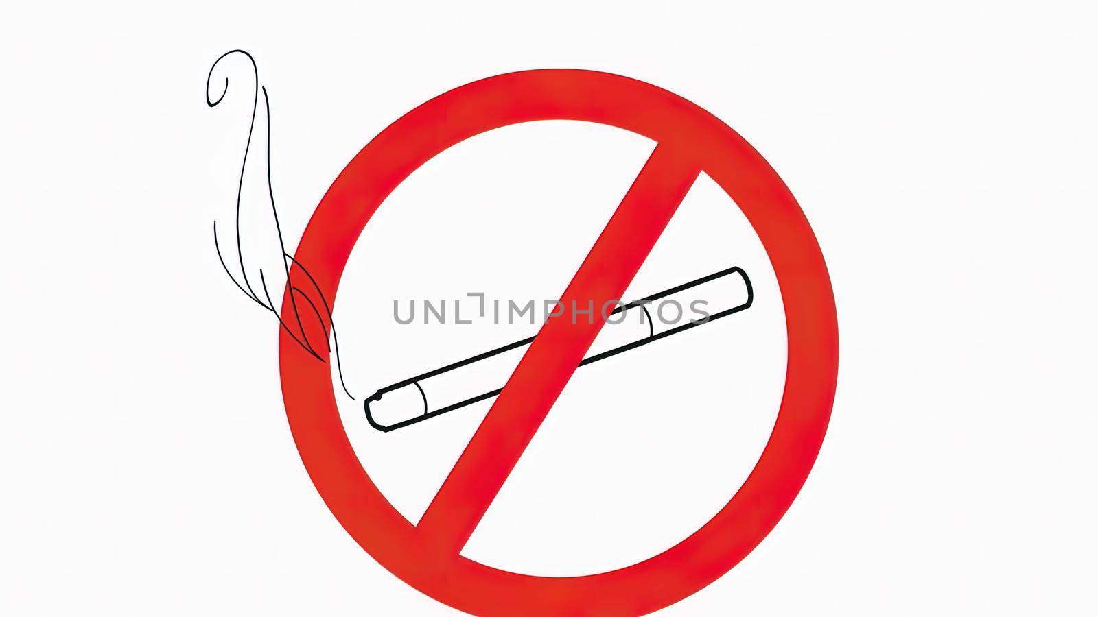 Non-smoking digital symbol medical 3d illustration