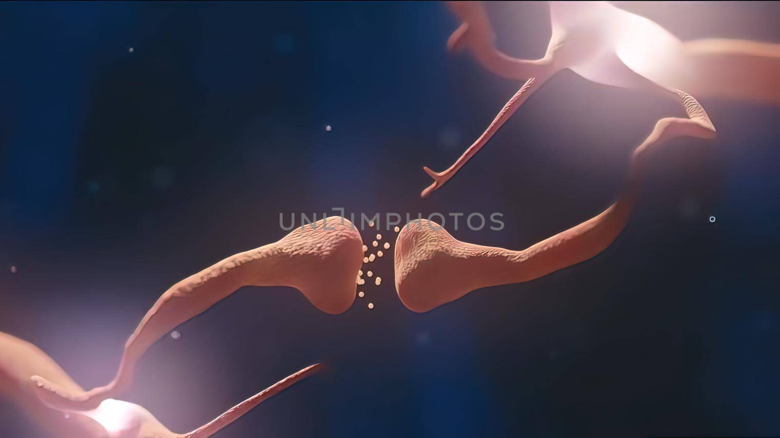neurobiology, nervous system cells 3d illustration