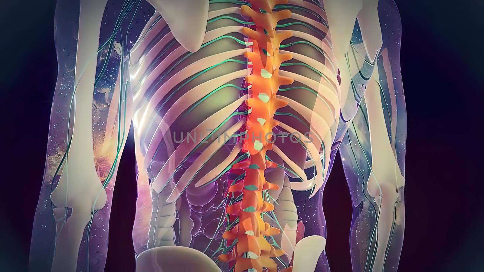 nerve within the spinal cord 3d illustration
