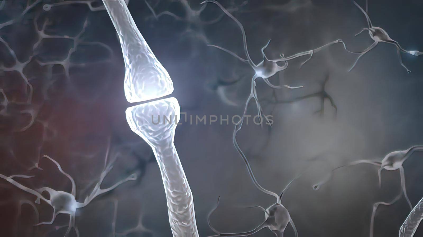 Intro Brain Impulses. Neuron System. Transferring Pulses And Generating .From neurons during synapsis to a human head. 3d illustration