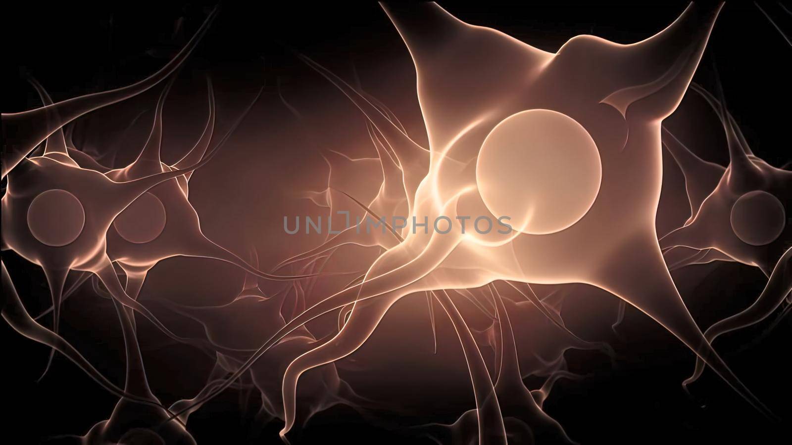 Neuron and synapses medical illustration. by creativepic