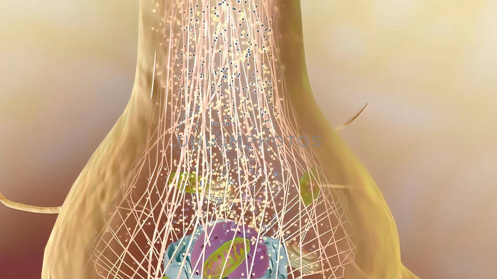 Synapse and Neurons sending electrical signals and chemical signaling by creativepic