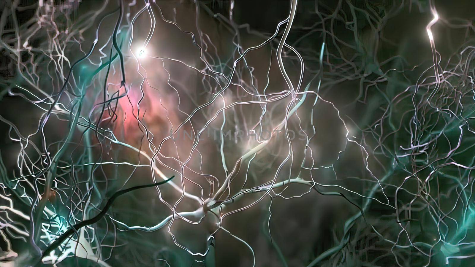 Synapse and Neurons sending electrical signals and chemical signaling by creativepic