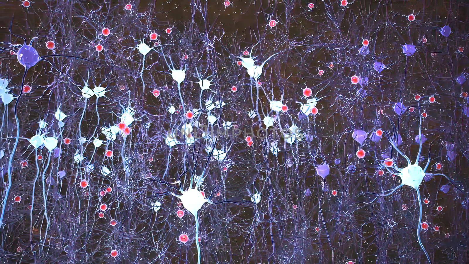 Neurons in action. electrical impulses between neuronal connections by creativepic