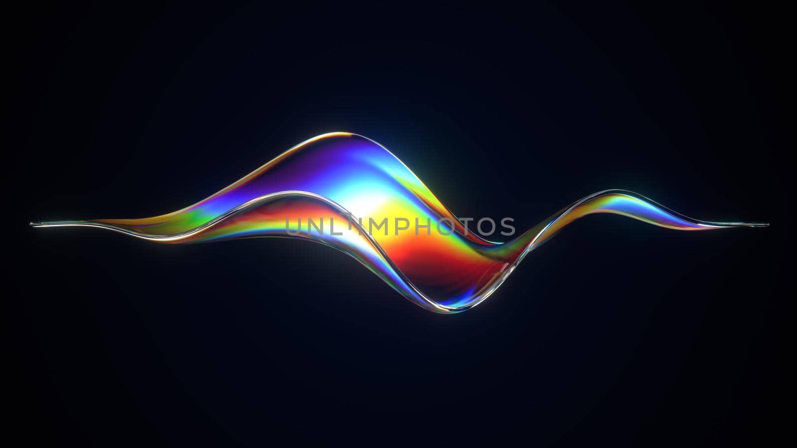 Abstract flow shape with rainbow reflections and refractions by bawan
