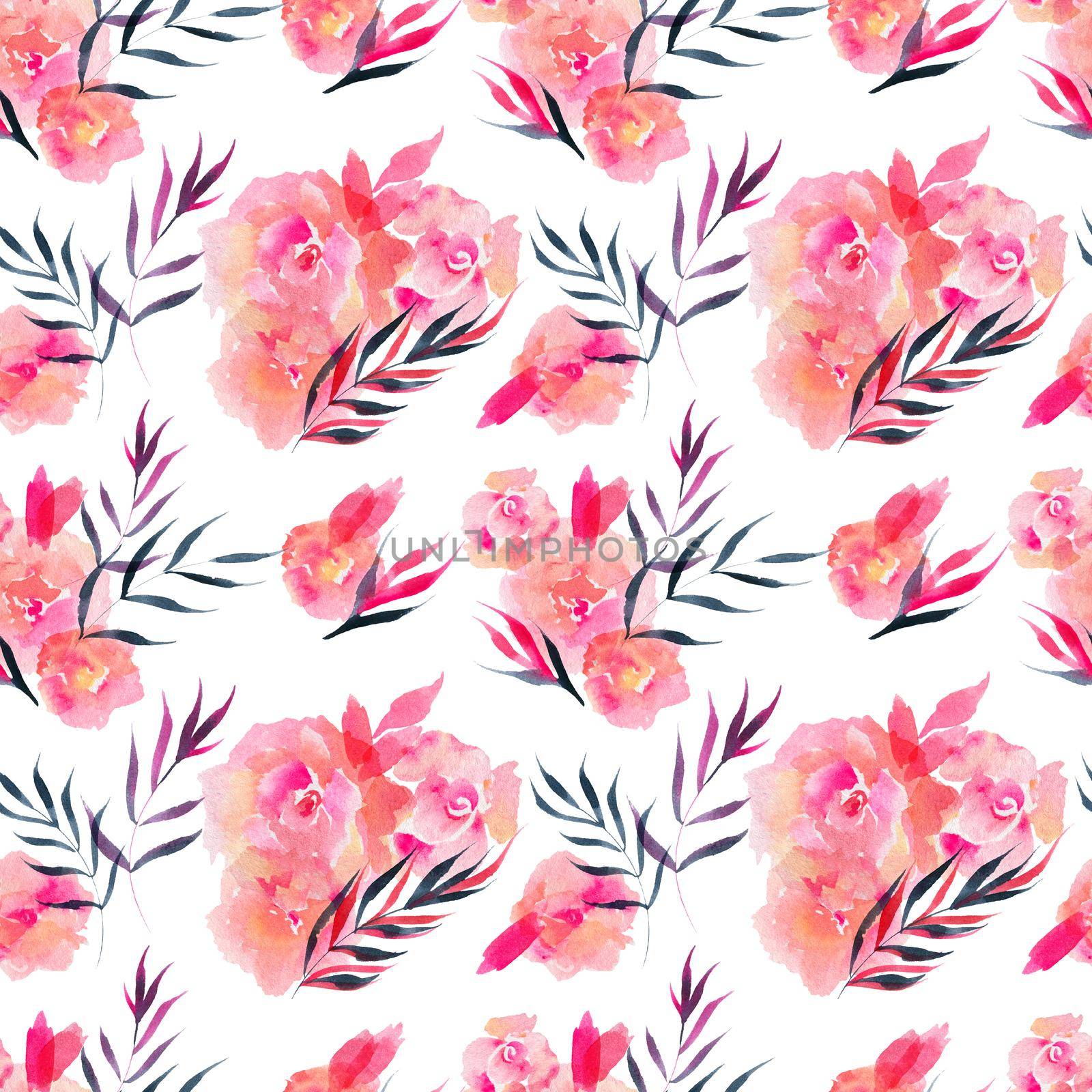 Rose bouquet seamless pattern by Xeniasnowstorm