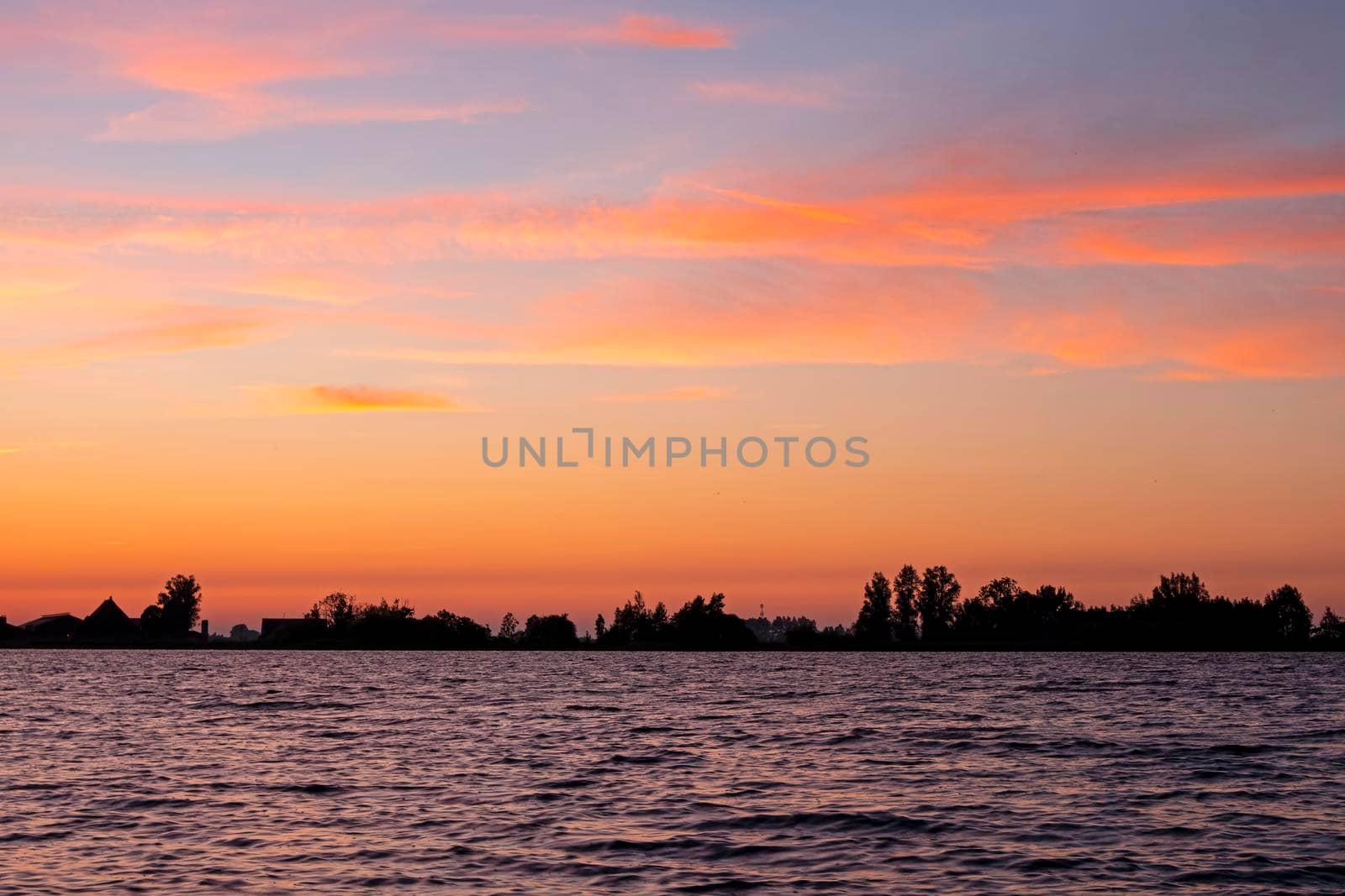 Sunset at the Sneekermeer in Friesland the Netherlands by devy