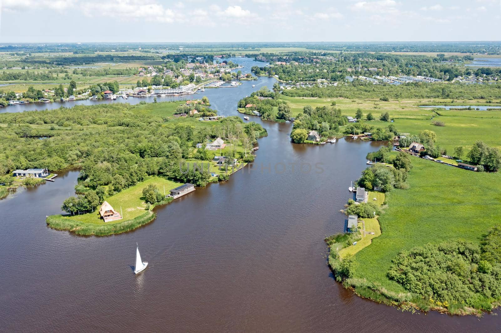 Aerial from national park Alde Feanen in Friesland in the Netherlands by devy