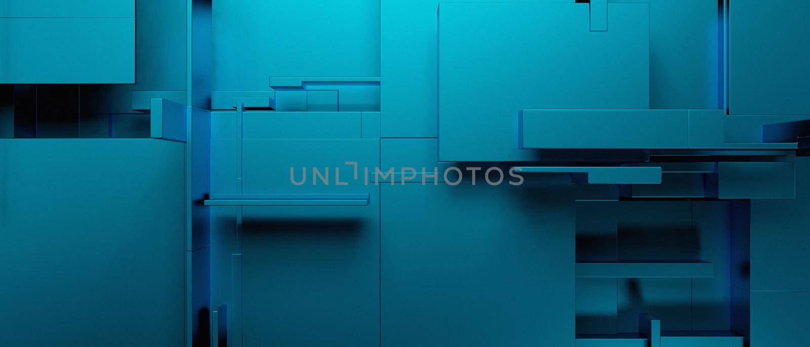 Abstract Geometric Square Cubes Modern Light Blue 3D Background 3D Illustration by yay_lmrb
