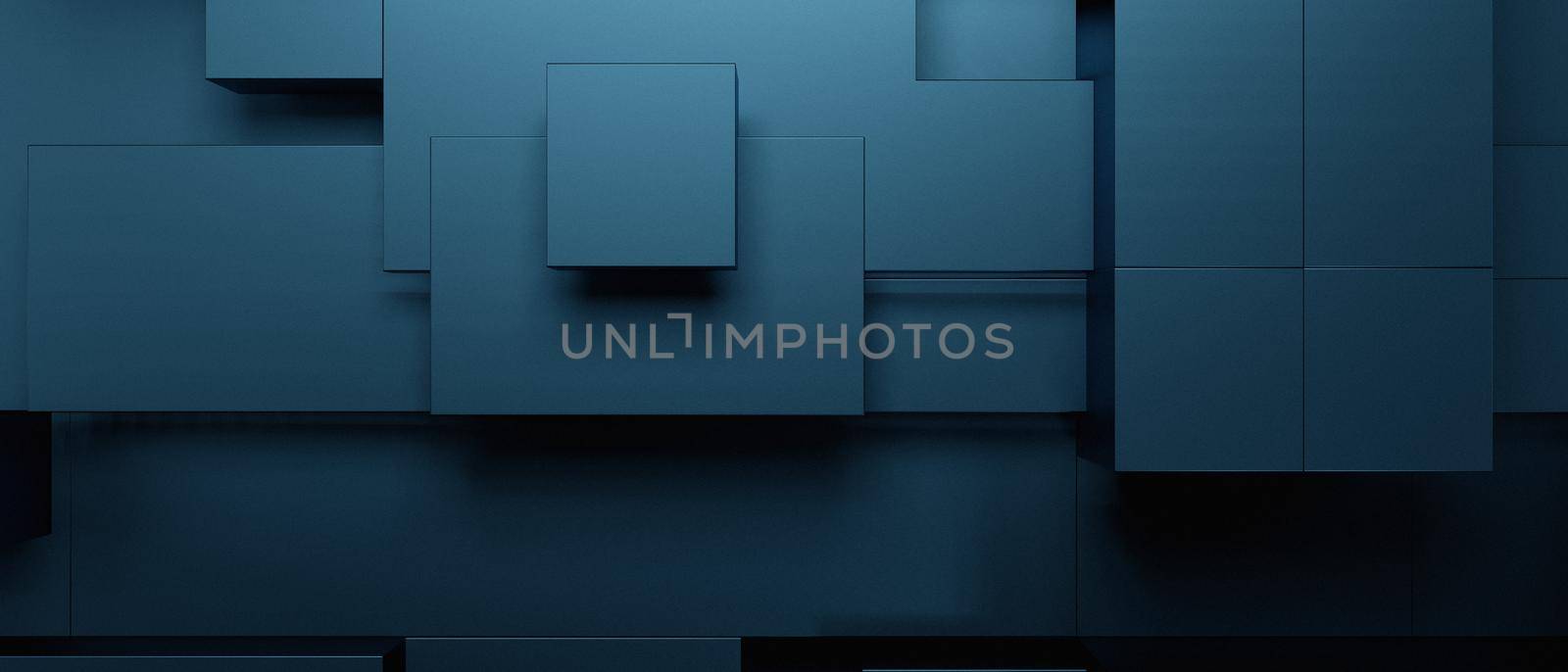 Abstract Luxurious Futuristic Cubes Modern Blue Abstract Background 3D Illustration