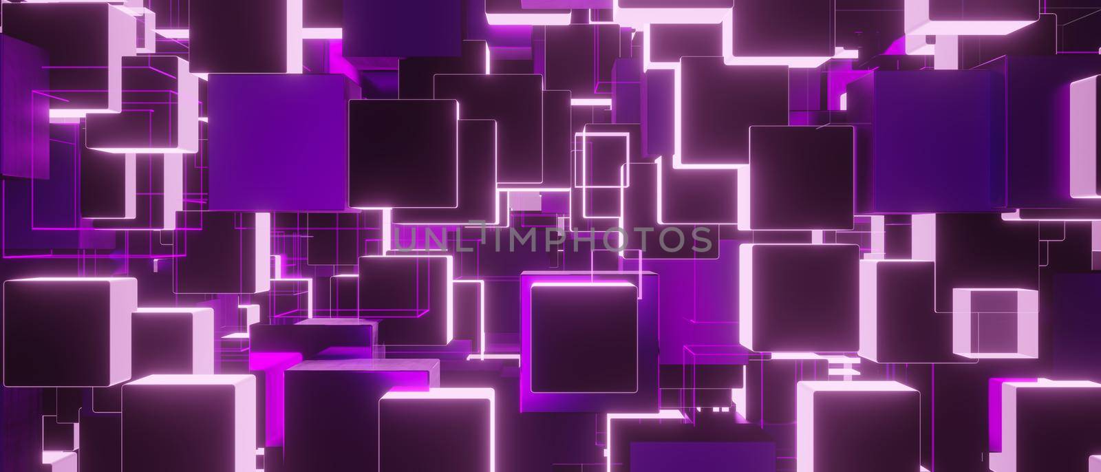 Abstract purple geometric shape background 3d