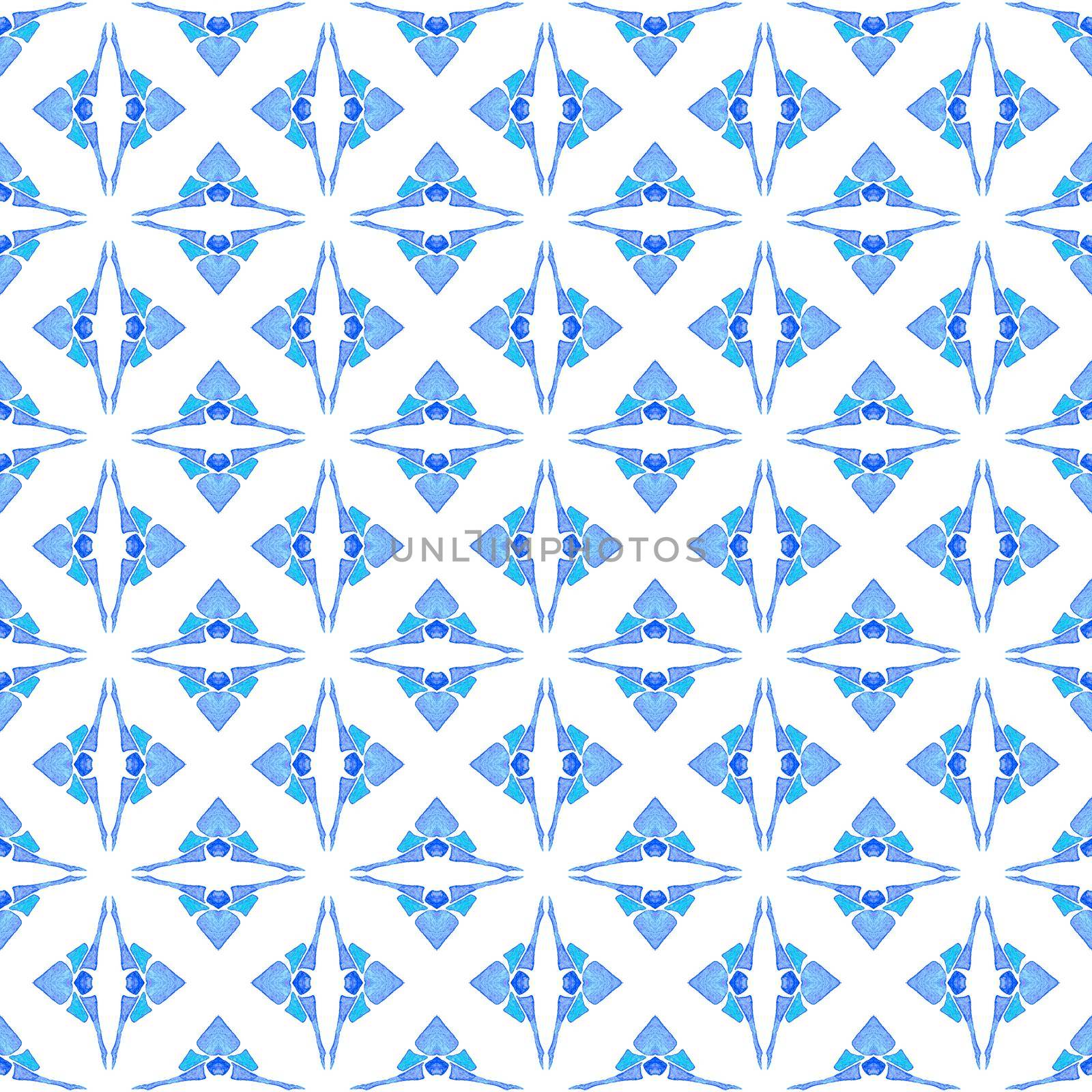 Exotic seamless pattern. Blue enchanting boho by beginagain