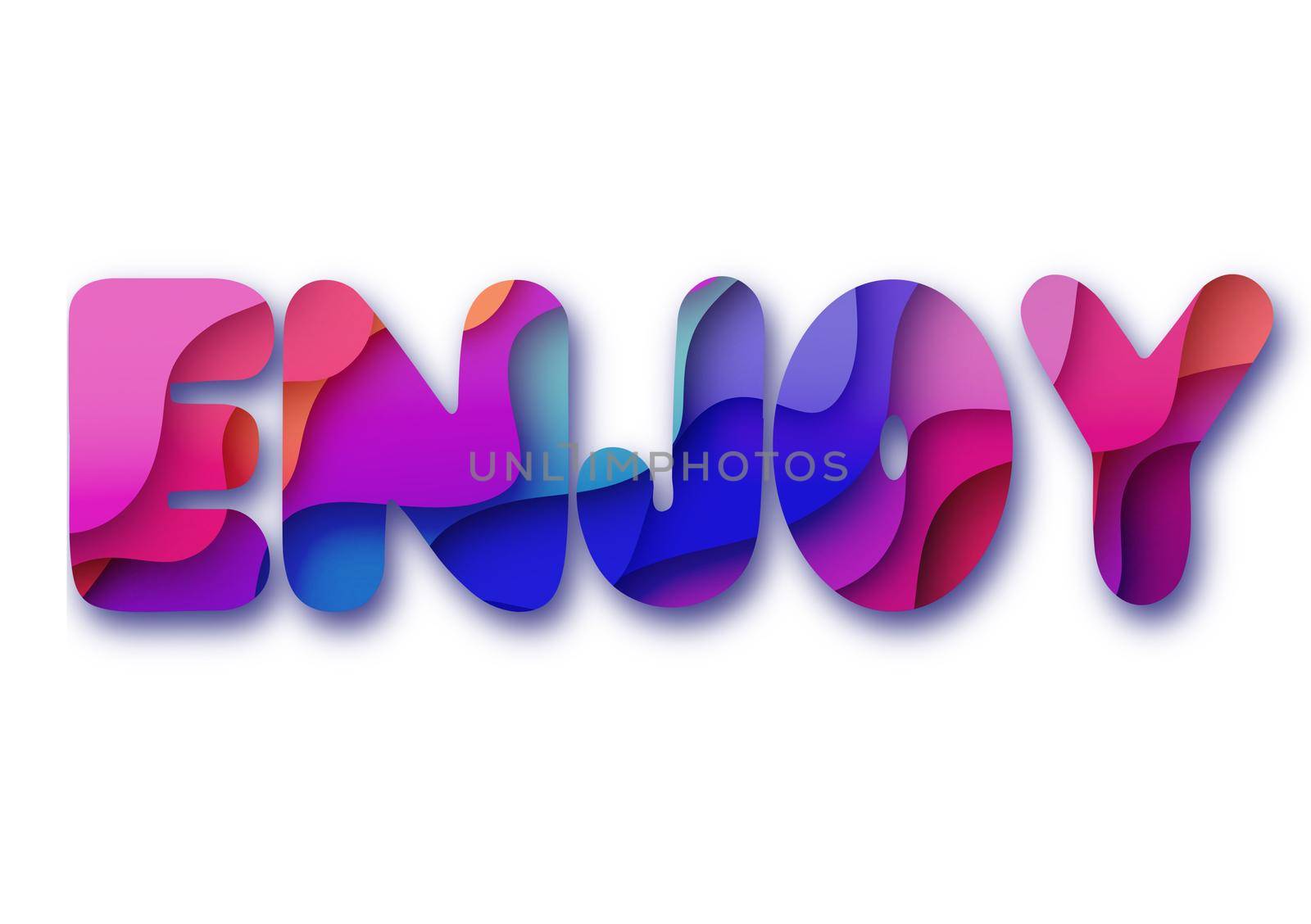 Enjoy colourful lettering design. Enjoy text print for apparel and gifts. Text design other paper cut effect. by iliris