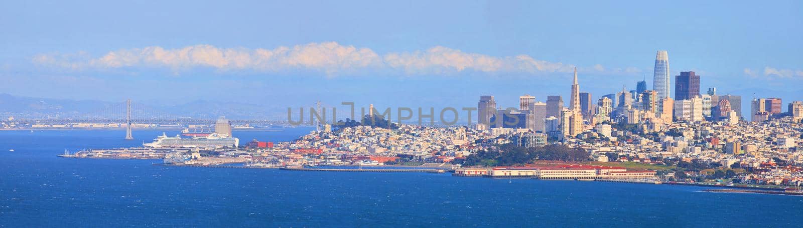 Image of Panorama of stunning San Francisco, California skyline