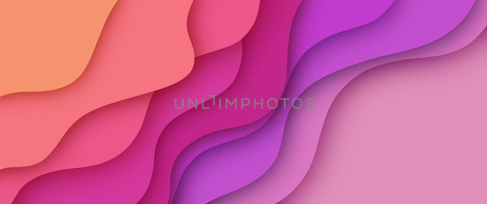 Abstract paper cut nature background. Simple minimalistic layered design with candy colors paper cuts. by iliris