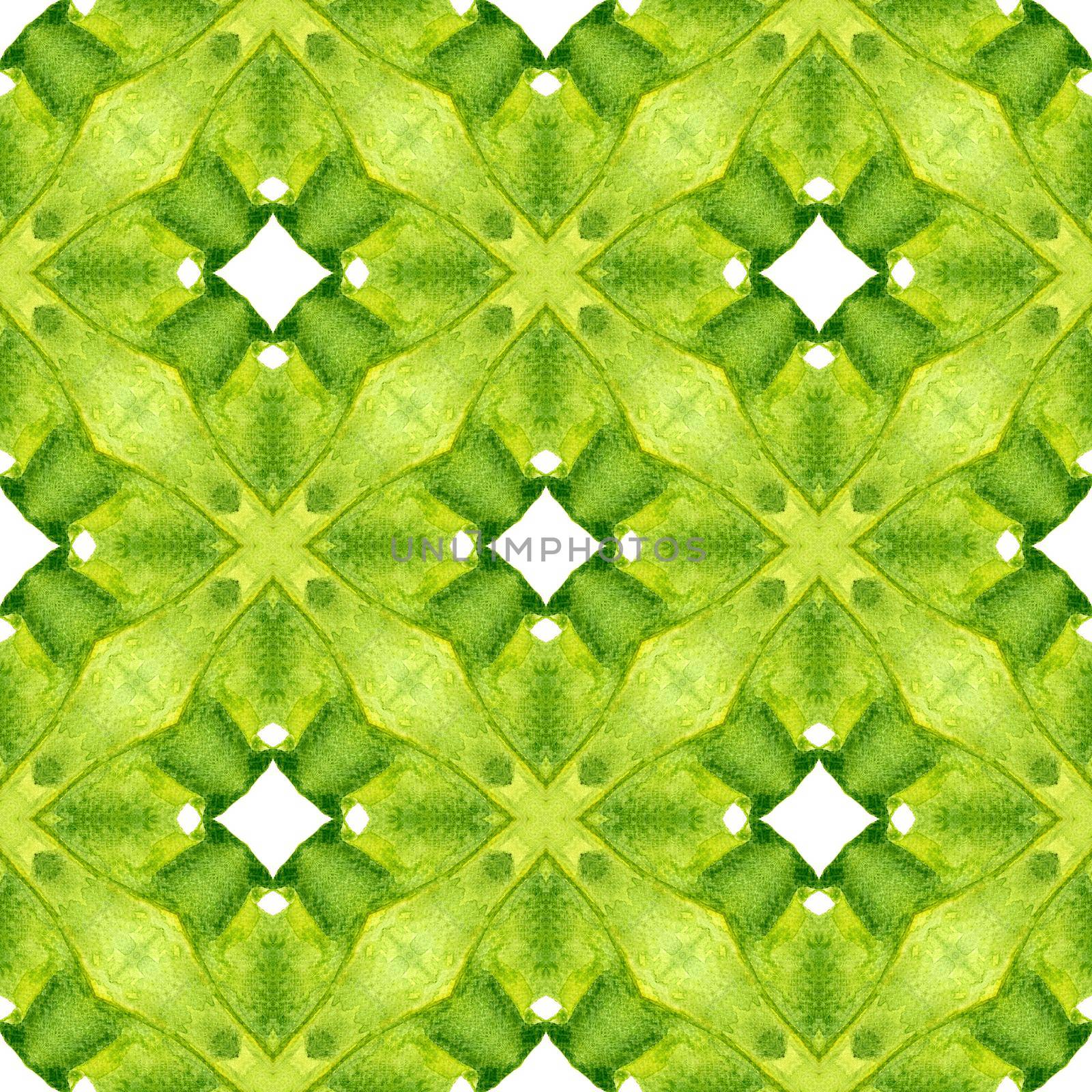 Ikat repeating swimwear design. Green surprising by beginagain