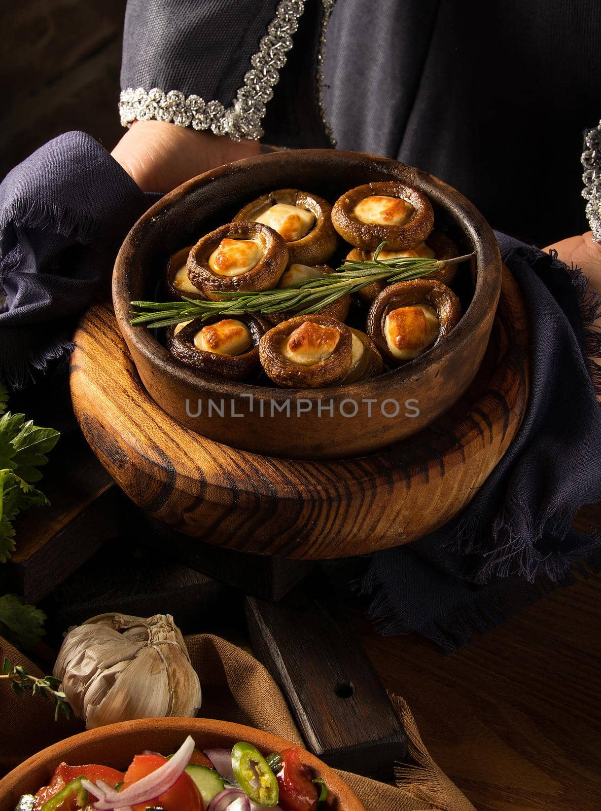 A shot of a person putting dishes on the table