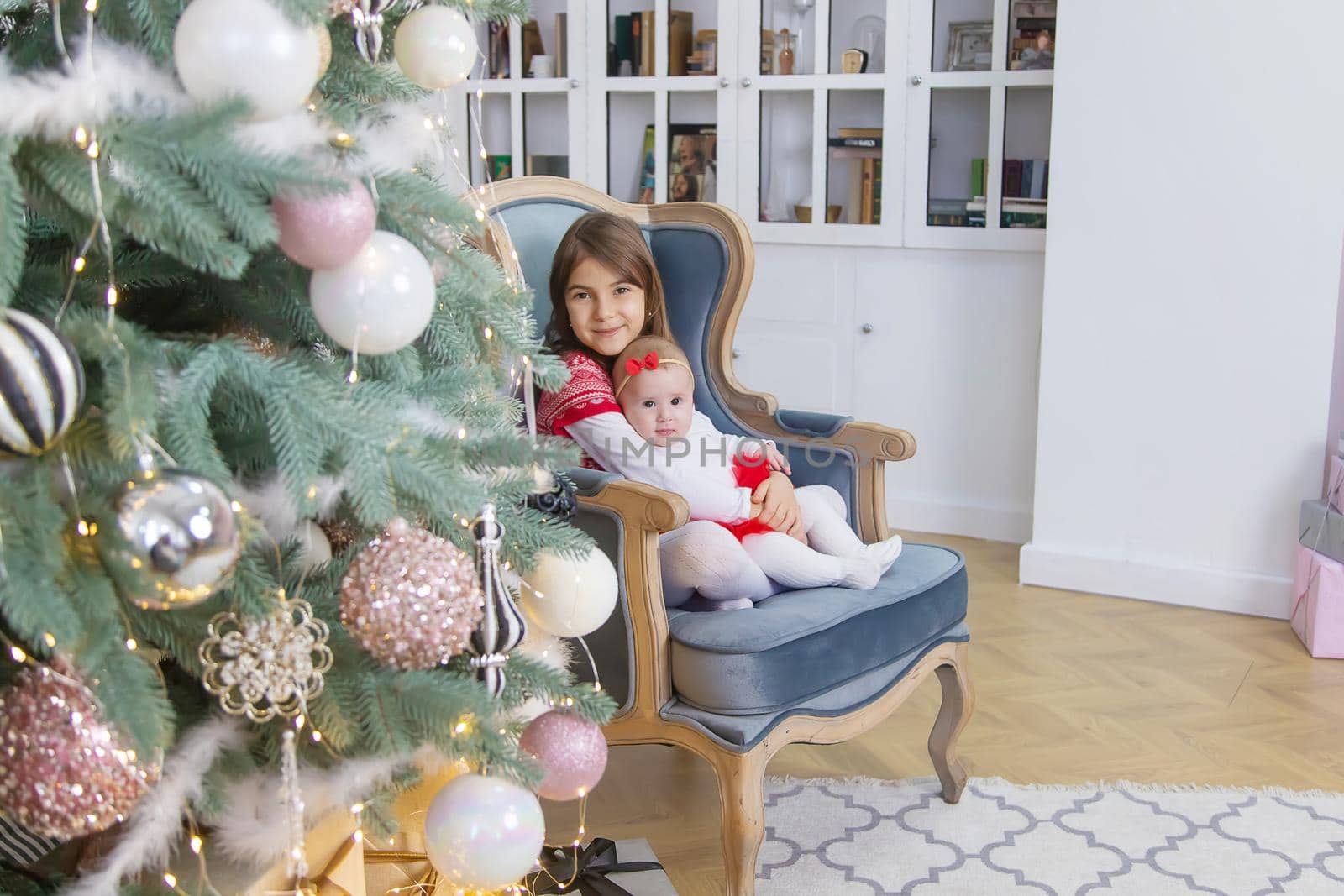 Christmas photo of children new year. Selective focus. Holiday.