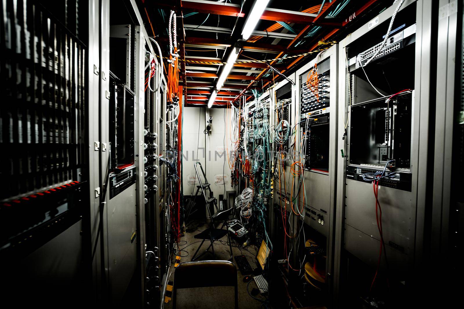 Server Room Cable Image. Shooting Location: Tskuba-city, Ibaraki-pref