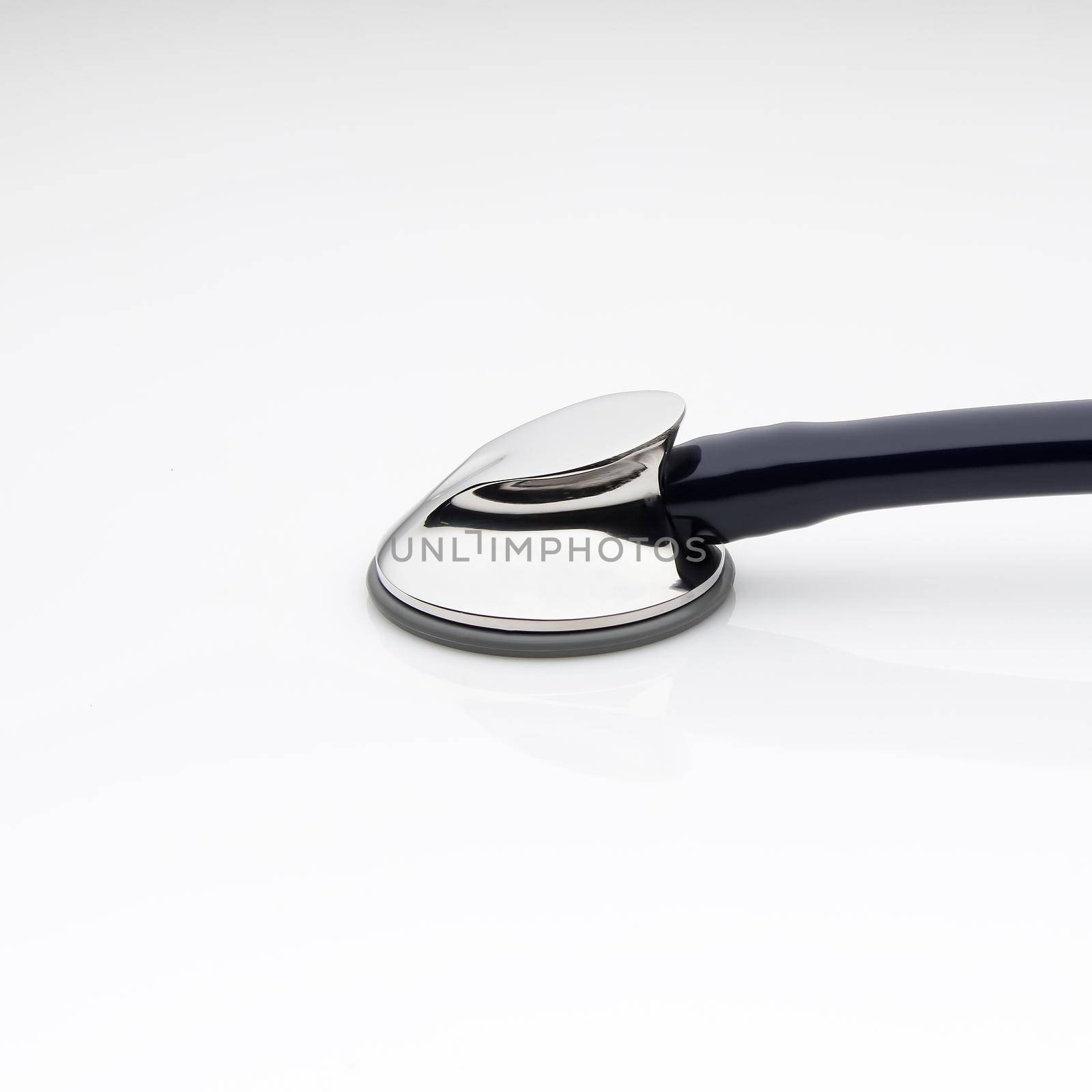 The diaphragm of medical stethoscope isolated on a white background