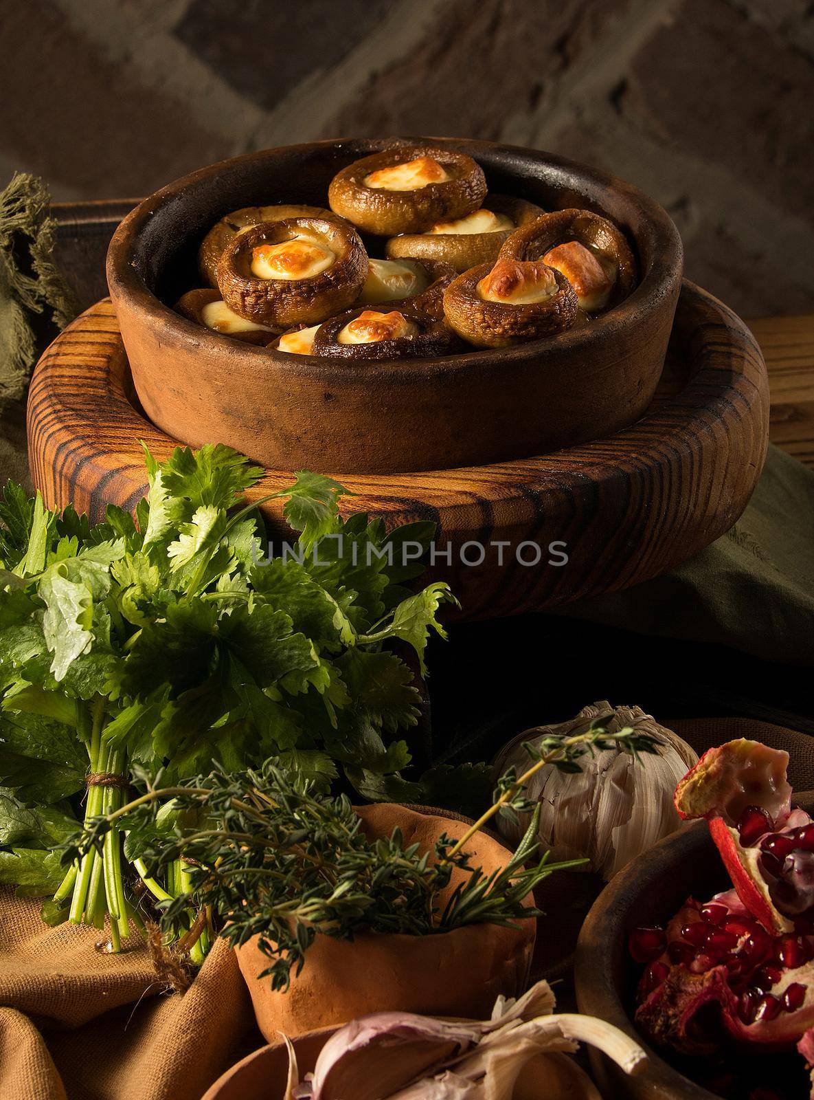 Shot of a dish and pomegranates by A_Karim