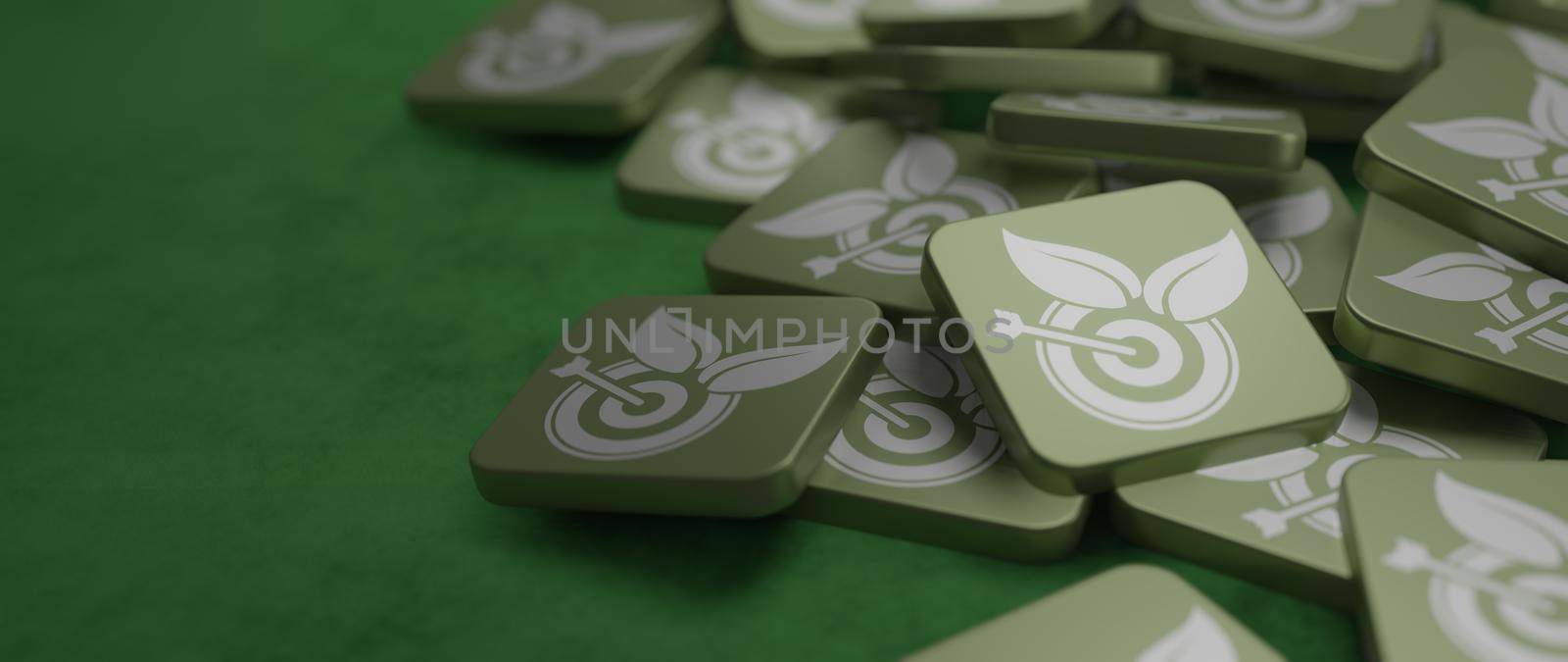Eco sustainability goals in tiles Environment concept 3D