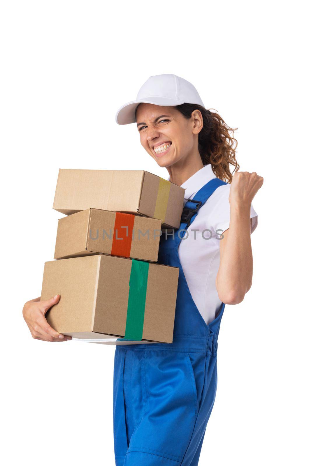 ?elivery woman with boxes by ALotOfPeople
