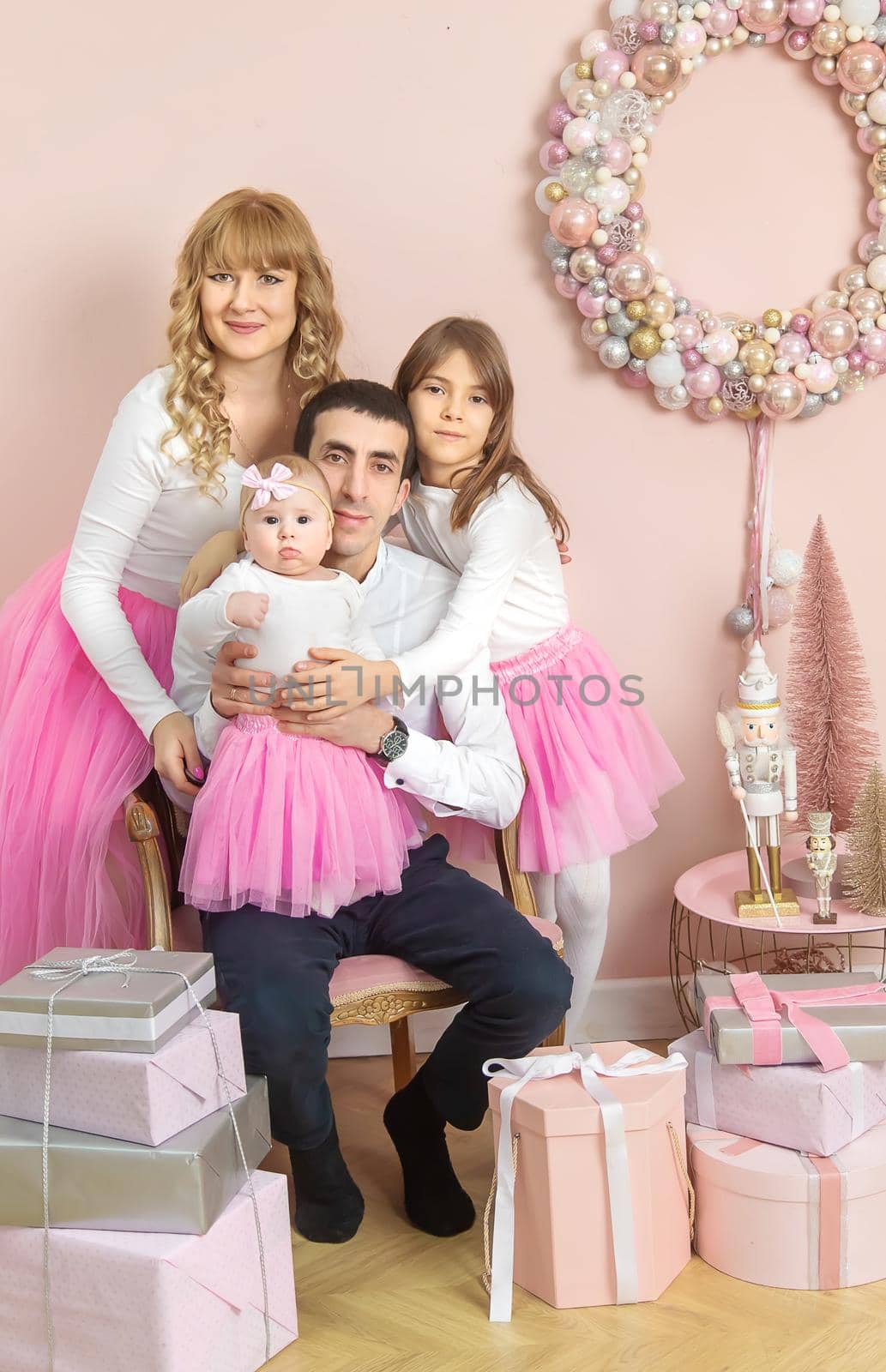 Christmas family on a beautiful background. Selective focus. holiday.