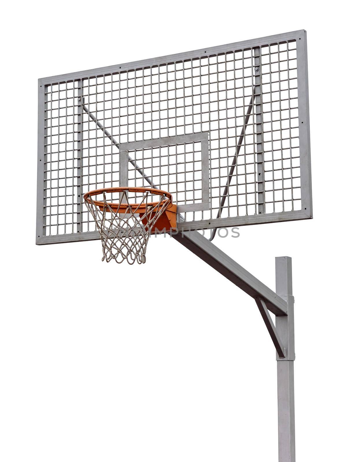 Street basketball basket isolated on white background with clipping path