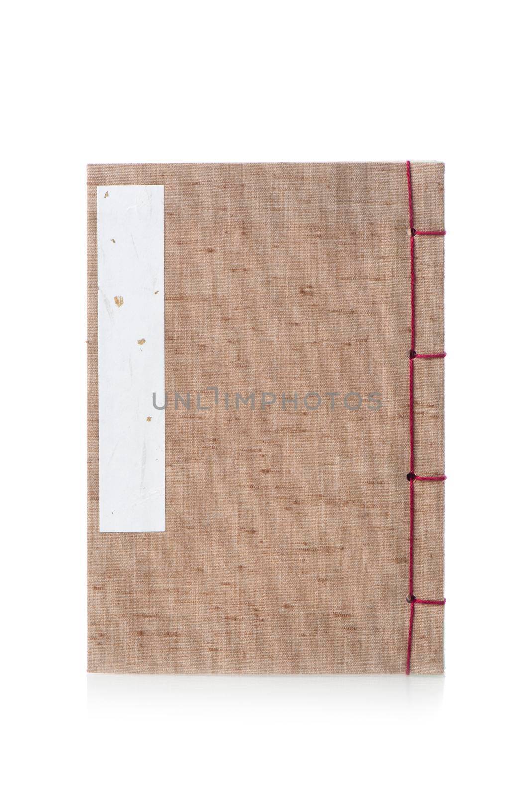 vintage style of Japanese stab binding isolated over white background