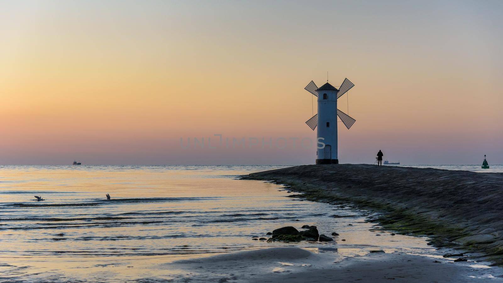 Stawa Mlyny an official symbol of Swinoujscie at dusk by mkos83