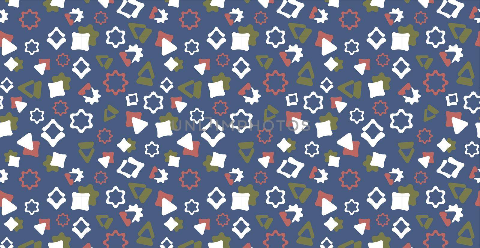 Cute colorful doodles. Bright geometric pattern. Festive children's background. by AndreyKENO