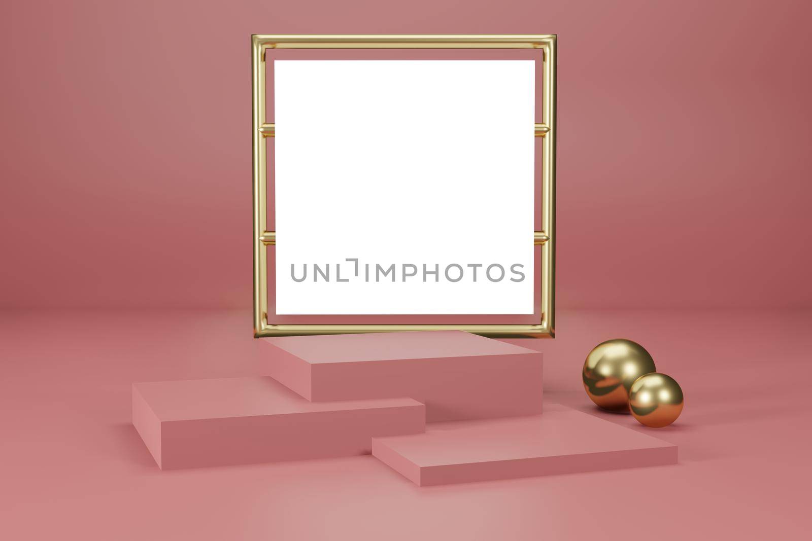 3d rendering illustration of frame mockup in minimal room for placing advertising design  by bkneung