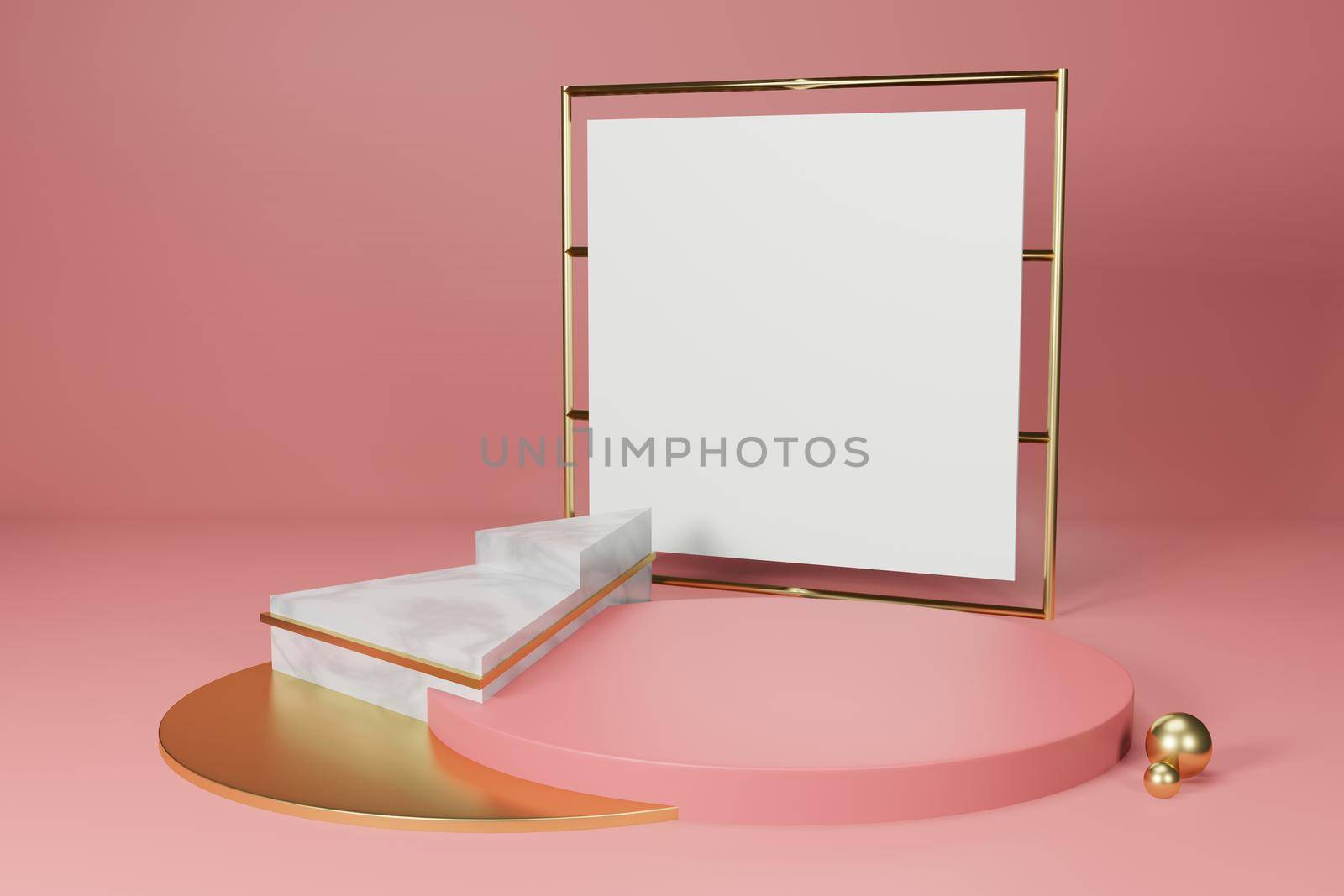 3d rendering illustration of frame mockup in minimal room for placing advertising design  by bkneung