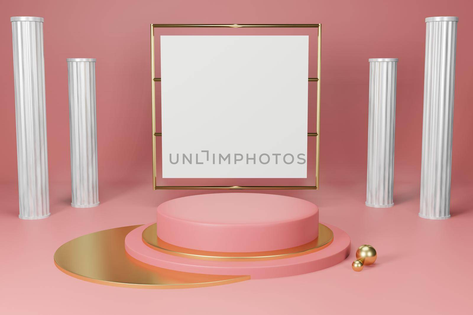 3d rendering illustration of frame mockup in minimal room for placing advertising design 