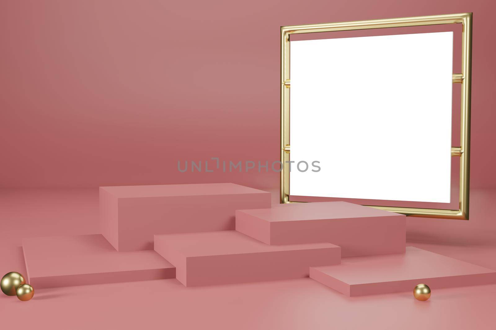 3d rendering illustration of frame mockup in minimal room for placing advertising design  by bkneung