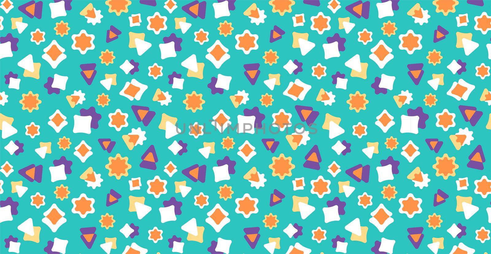 Cute colorful doodles. Bright geometric pattern. Festive children's background. Can be used for wallpaper, background, web background, fabric, wrapping paper, digital paper.