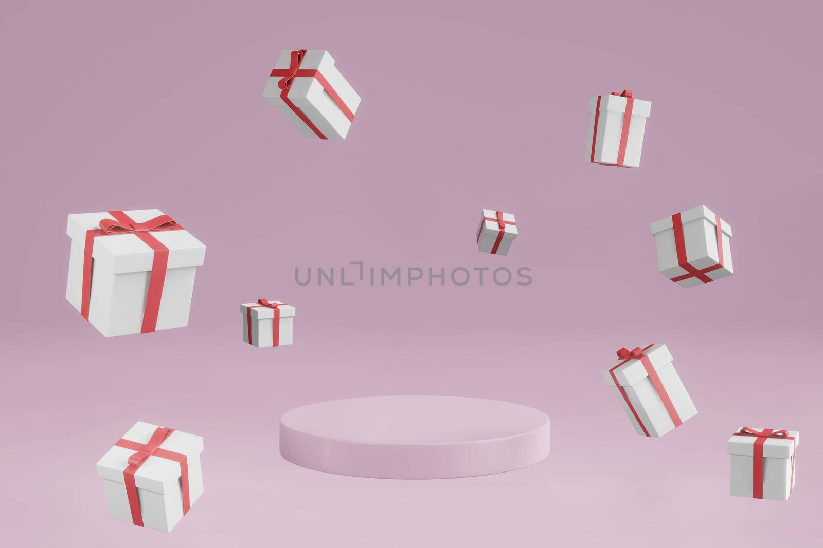 3d rendering mockup illustration design of the podium or frame card with empty copypace for product-advertising placement in Valentines love wedding concept