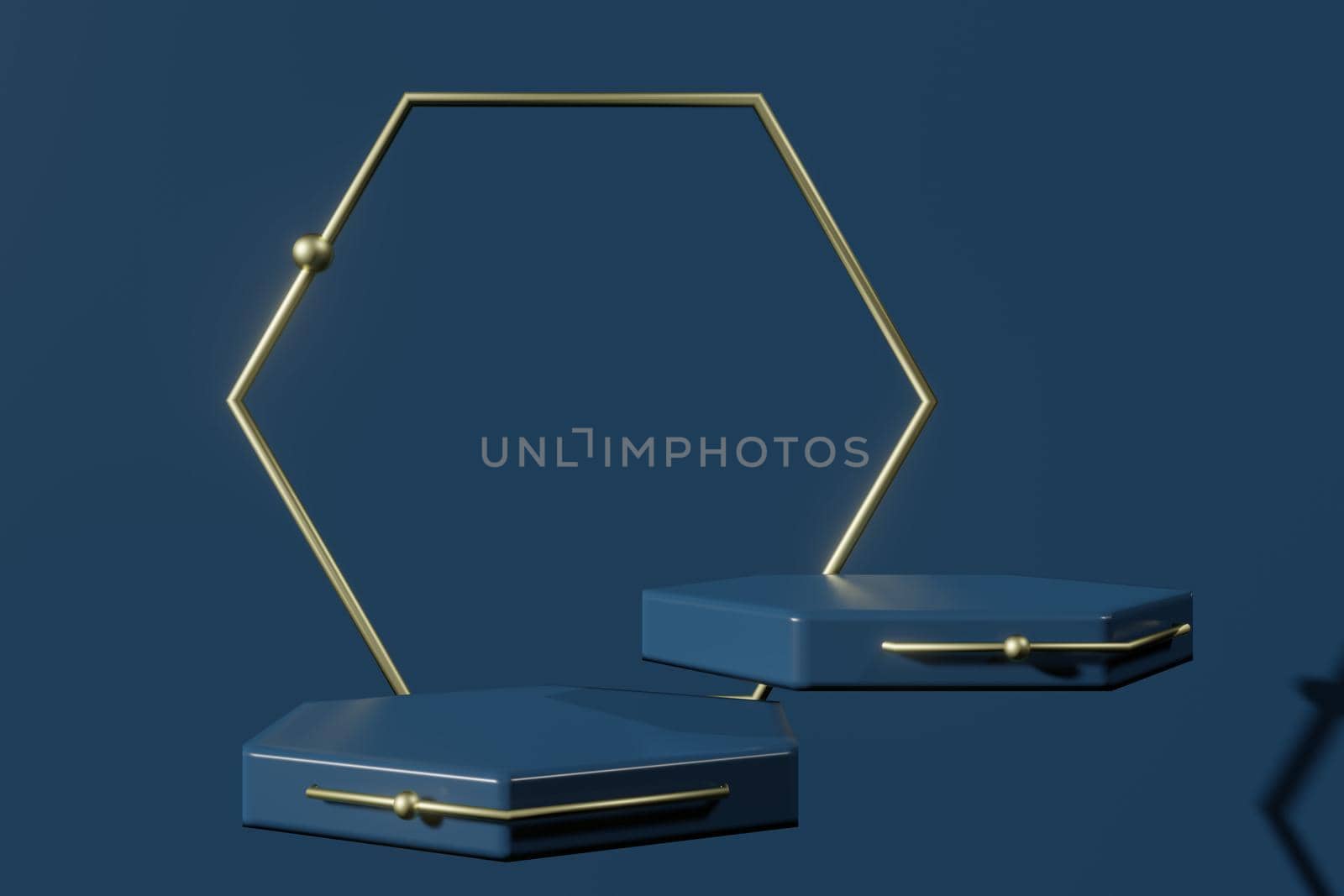 3d rendering illustration of podium display showcase for product placement in minimal design. podium stage showcase