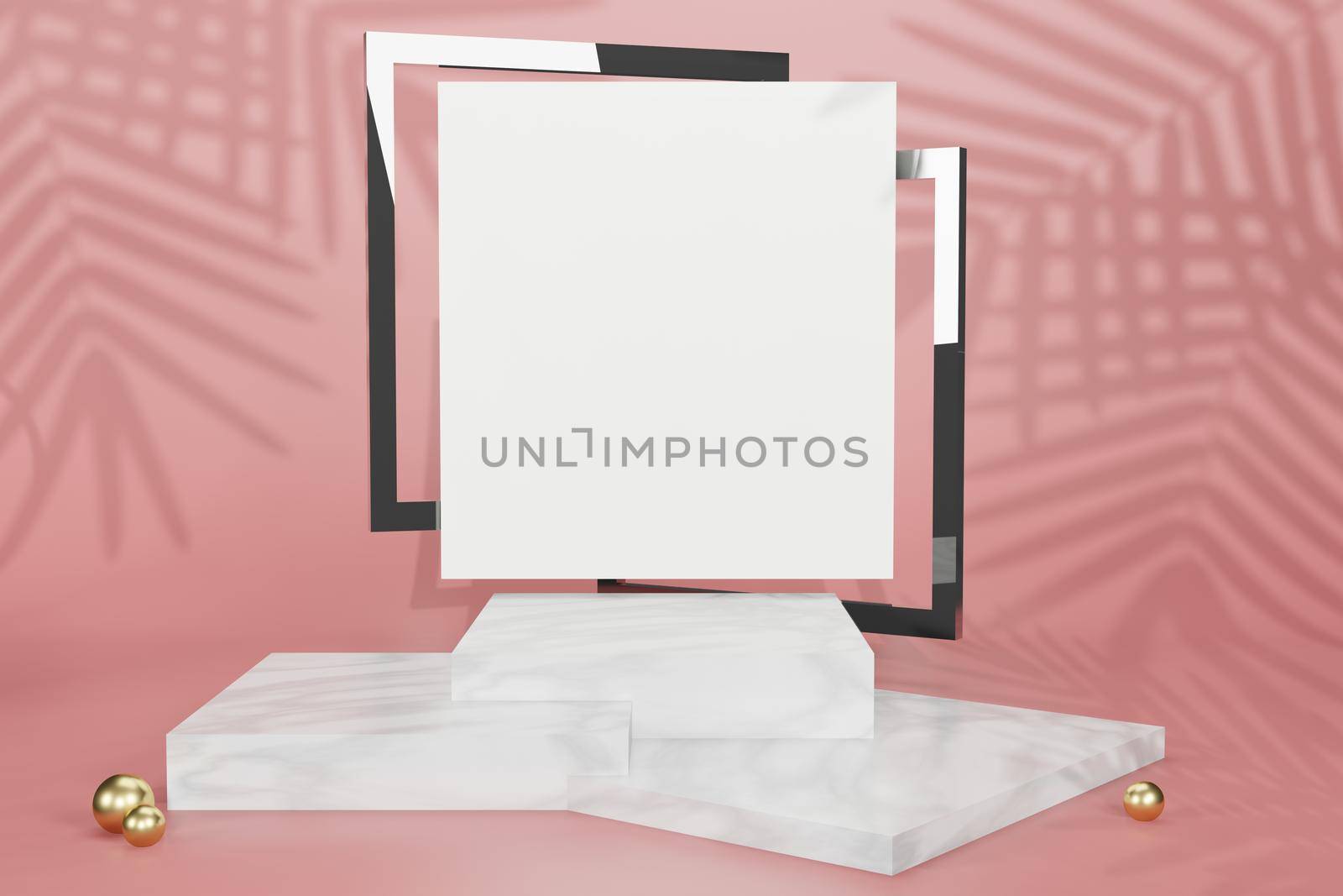 3d rendering illustration of frame mockup in minimal room for placing advertising design  by bkneung