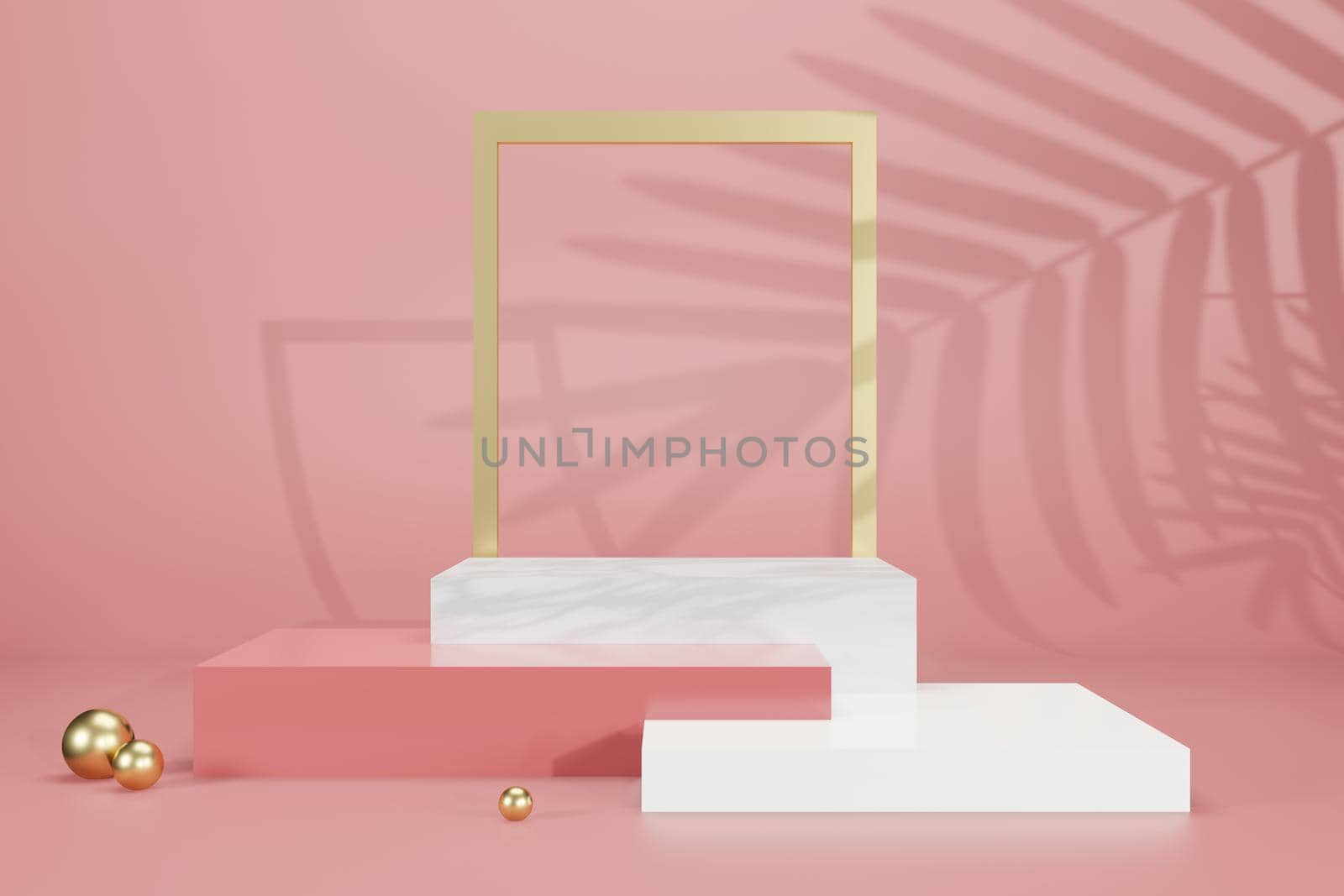 3d rendering illustration of podium display showcase for product placement in minimal design. podium stage showcase by bkneung