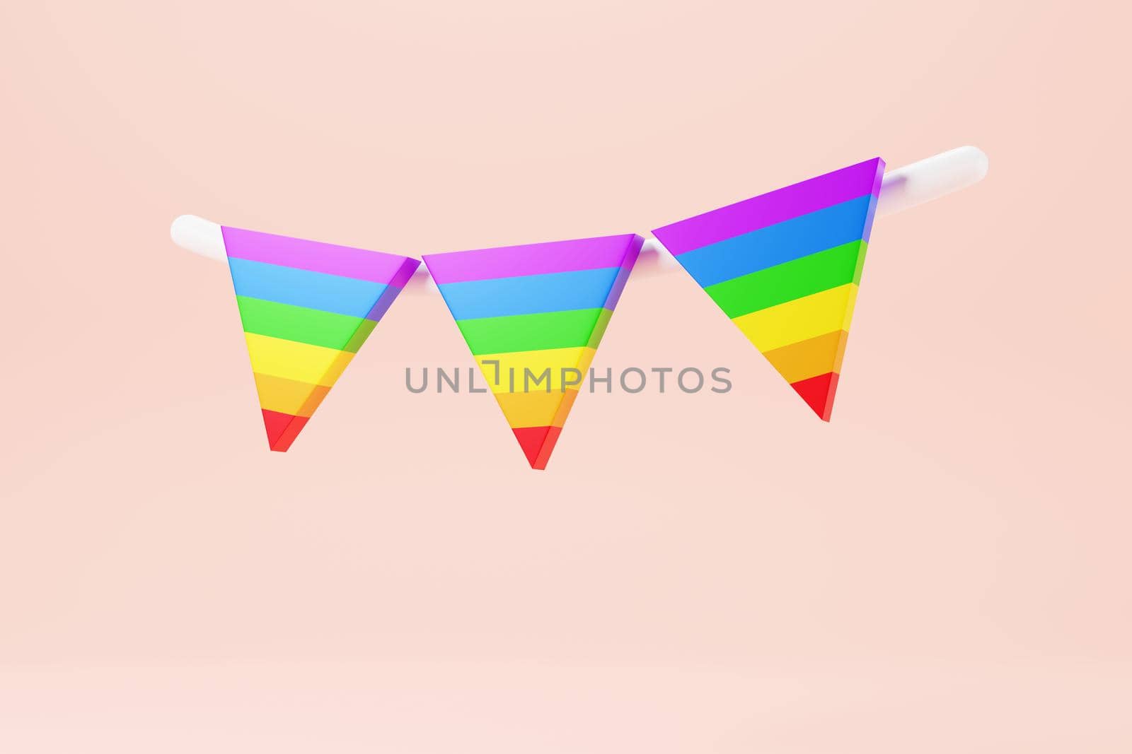 PRIDE Flag symbol for LGBTQ+. 3D Randering.