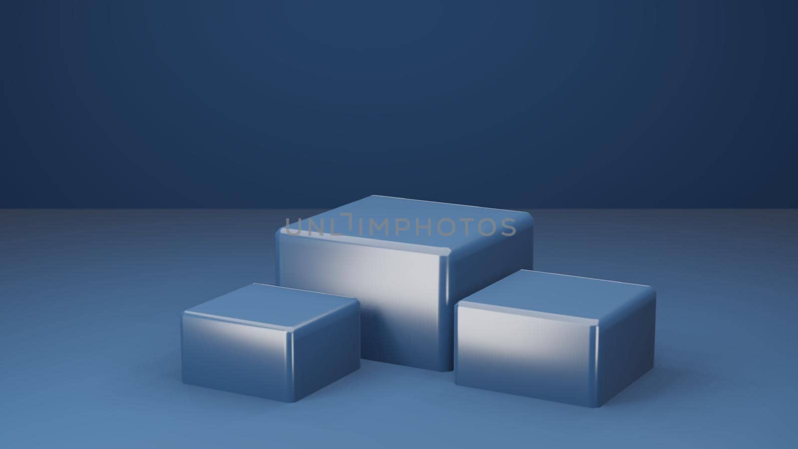 3d rendering illustration of podium stage display showcase for product placement in minimal design. 