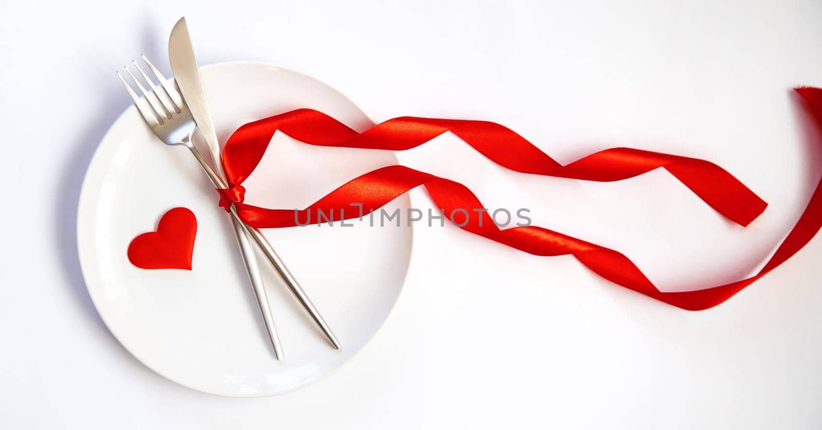 Valentine's day romantic dinner congratulation. Selective focus. by yanadjana