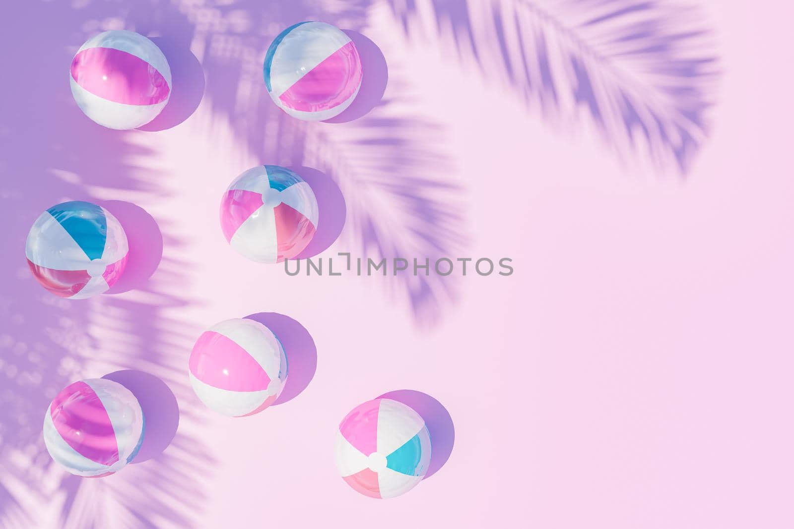 inflatable balls on pink background by asolano