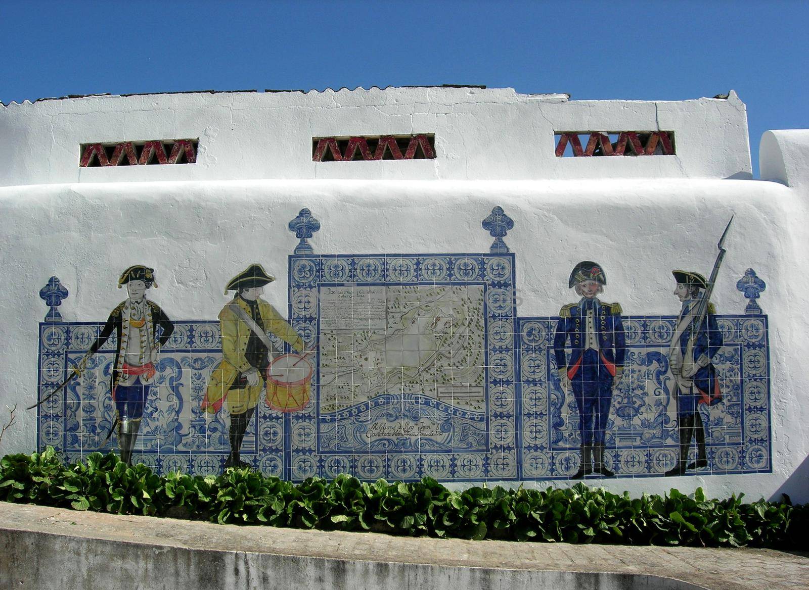 Mural in homage to Portuguese soldiers of the infantry regiment